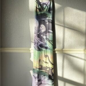 Abstract Multicolor Maxi Dress